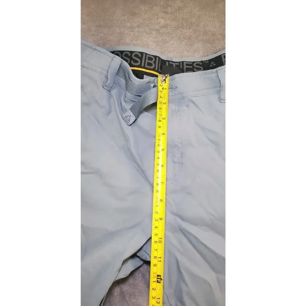 Gerry Shorts Mens Sz 34 Gray Nylon Stretch Hiking Belted Outdoor Pockets Za1-56 - Picture 3 of 8